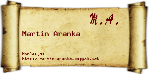 Martin Aranka névjegykártya